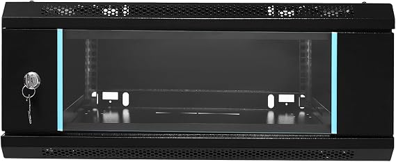 Wall Mount Network Server Cabinet,4U Data Server Organizer Enclosure Rack with Glass Locking Door,Computer Server Case for IT Equipment, A/V Devices (23.62 * 23.62 * 9.45in)