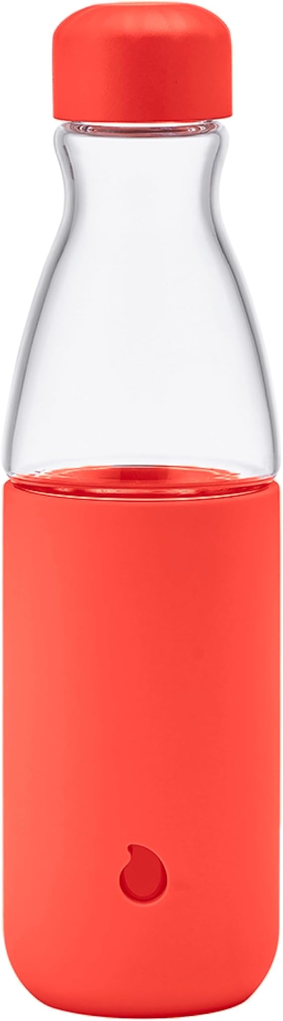 S'well Glass Original Water Bottle, 18oz, Radiant Coral, Borosilicate Glass Bottle With Protective Silicone Sleeve, Zero Plastic, Leakproof, BPA Free