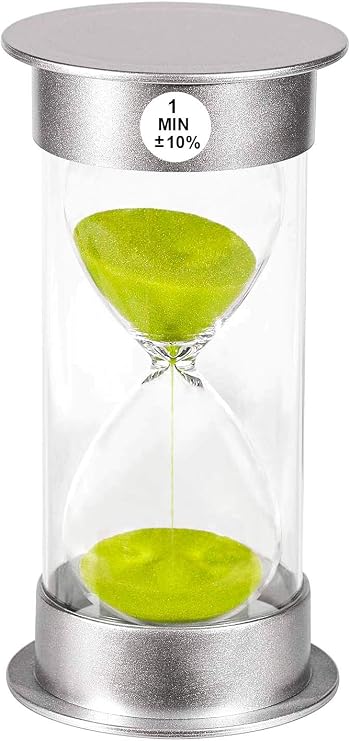 SuLiao Sand Timer 1 Minute Hourglass: Unbreakable Green Sand Watch 1 Min, Large Sand Clock one Minute, Colorful Plastic Hour Glass Sandglass for Kids, Games, Classroom, Kitchen, Decor