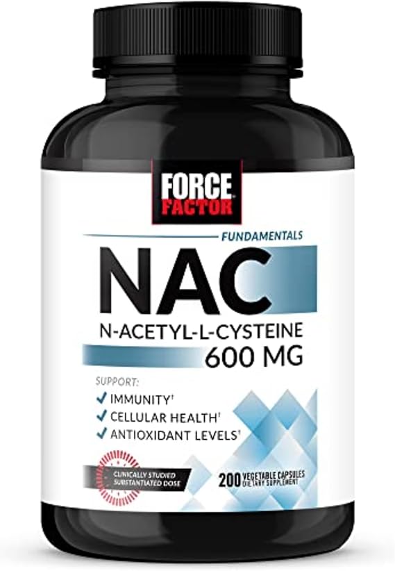 Force Factor NAC 600 mg, N-Acetyl Cysteine for Liver Health