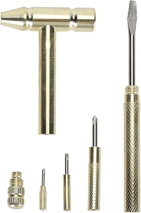 FLEXMAN Mini Hammer Kit, 6 in 1 Mini Carbon Steel Multifunctional Metal Hammer, Portable Camping Hammer Set, Cross Screwdriver Hammers Tools for Electronic Maintenance