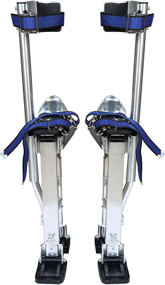 findmall 15-23 Inch Drywall Stilts Grade Adjustable Auminum Tool Stilt for Painting or Cleaning - Silver