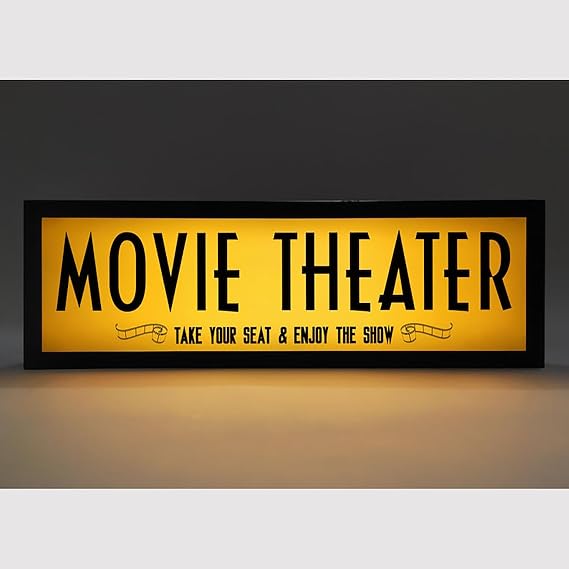 Movie Theater RGB LED Neon Lightbox with Remote Control Wall Mountable Pulsing Studio Warning Sign Illuminated Lights Sign for Cinema Libraries Cafes Home Company Desk Wall Decor USB Powered