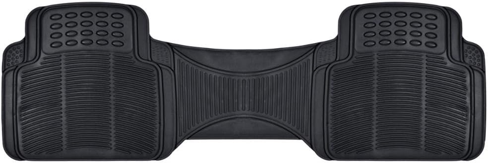BDK Heavy Duty Rugged Ridged Complementary Rubber Rear Floor Mats Liners, All Weather Protection, Designed for Trucks Cars Sedan SUV
