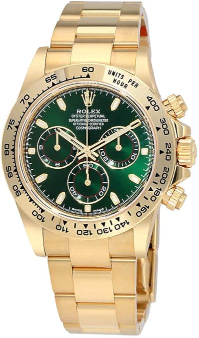 Rolex Cosmograph Daytona Green Dial 18K Yellow Gold Oyster Men's Watch 116508GRSO