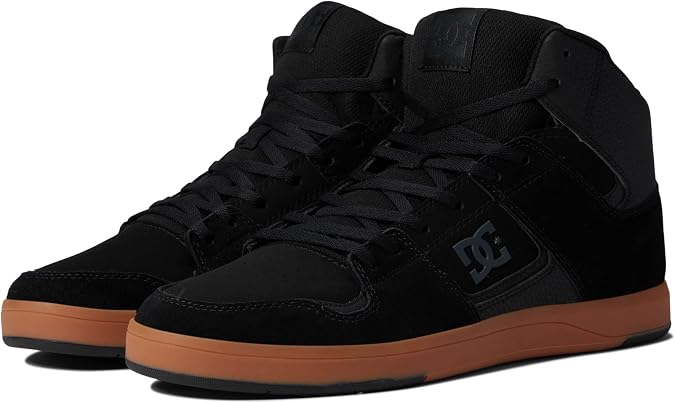 DC Mens Cure Casual High-Top Skate Shoes Sneakers Black/Gum 1 8.5 D - Medium