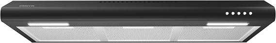CIARRA Black Range Hood 30 inch Under Cabinet Ductless Range Hood Vent for Kitchen with Anti-fingerprint Design, 3 Speed Exhaust Fan