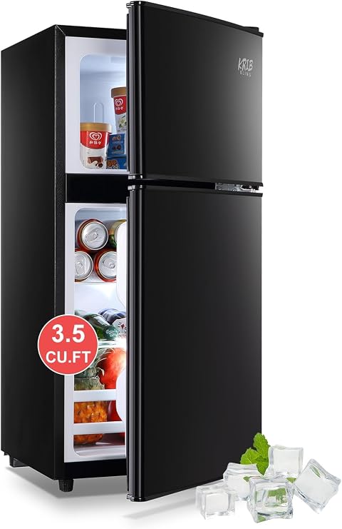 Refrigerator with Freezer 3.5 Cu.Ft Top-Freezer Compact Refrigerator Black