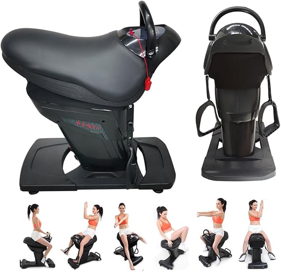 INTBUYING 110V Electric Horse Riding Simulator Machine with 20 Level Speed | 3 Program Modes, Digital Display Screen, Safety Switch, Abdominal Exercise Health Fitness Equipment for Full-body Load 265lbs
