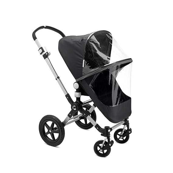 Bugaboo High Performance Rain Cover 180 Zipper Access, Transparent Window, Reflective Strip, PVC-Free Weather Shield for Bassinet & Seat, Fits Cameleon 3, Fox, Lynx & Kangaroo
