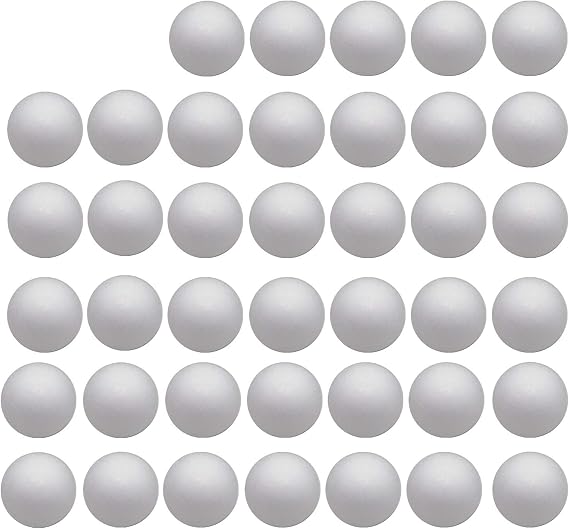 Crafjie Craft Foam Balls 40-Pack 2.9 Inches in Diameter, Foam Ball for DIY Arts and Crafts, Ornaments, Smooth Polystyrene Foam Balls for Decoration Household School Projects, White