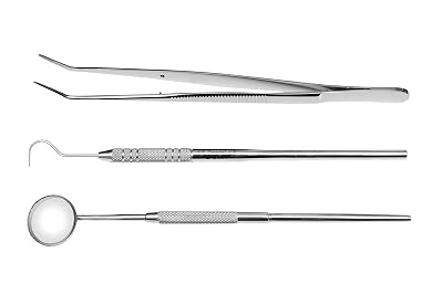 Dental Hygiene Kit Mouth Mirror Explorer 23 College Plier - Examine Manipulate Treat and Restore Teeth Professional Quality CS01