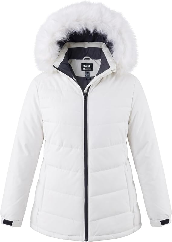 Skieer Womens Plus Size Ski Jacket Waterproof Warm Quilted Snow Winter Coat