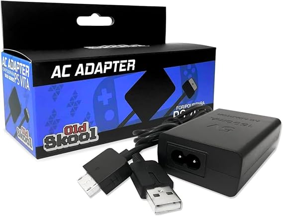Old Skool AC Adaptor with USB Data Cable Compatible with PS Vita PlayStation Vita
