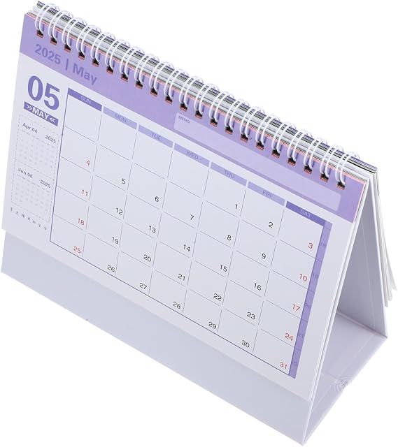 Office Standing Calendar English Desktop Flip Calendar for Daily Monthly Planning Sturdy Base for Desk Organization Simple Design for Teachers Students Dreamy