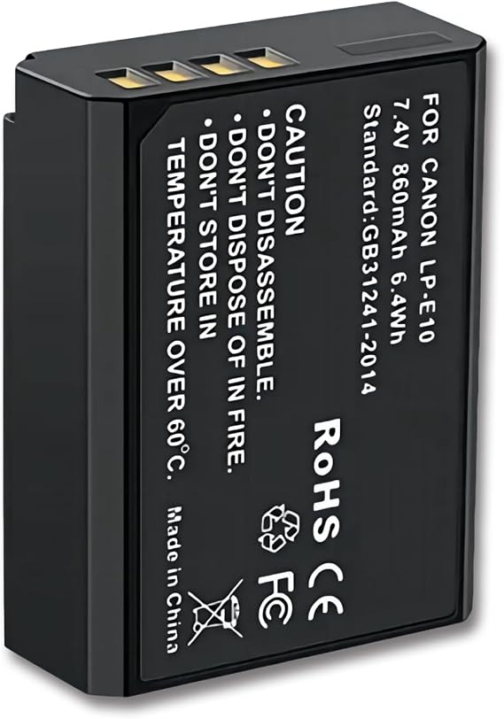 LP-E10 Replacement Battery for Canon LP E10 Canon EOS Rebel T3 T5 T6 T7 T100 Kiss X50 X70 X80 X90 EOS 1100D 1200D 1300D 1500D 2000D 4000D Cameras