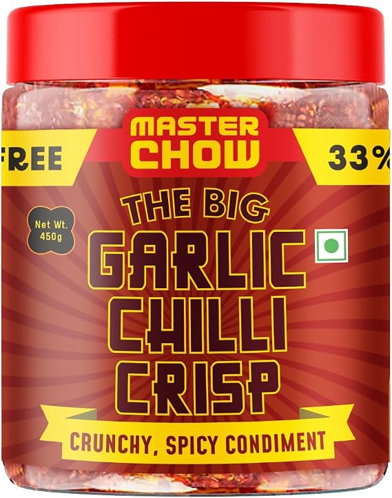 MasterChow Garlic Chili Crisp, Crunchy Oil, 450g