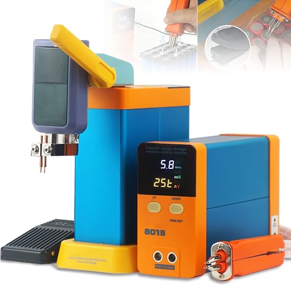 Battery Spot Welder Machine 801B 11.6 KW Battery Spot Welder, Mini Portable Precision Pulse Battery Welding Equipment for 18650, 21700 Lithium Battery Pack Building