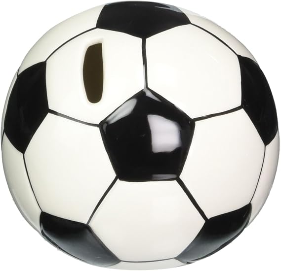 Cosmos 10509 Fine Porcelain Soccer Piggy Bank, 4-1/4-Inch