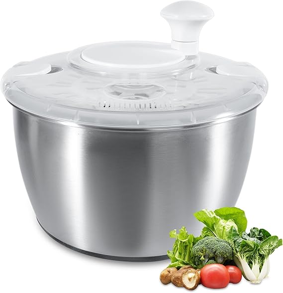 Salad Spinner Stainless Steel Large with Lid Large Salads