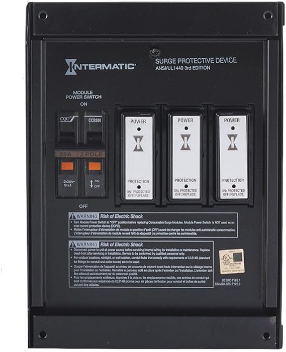Intermatic IG2240-IMSK Smart Guard Whole-House Surge Protector, 120/240 VAC