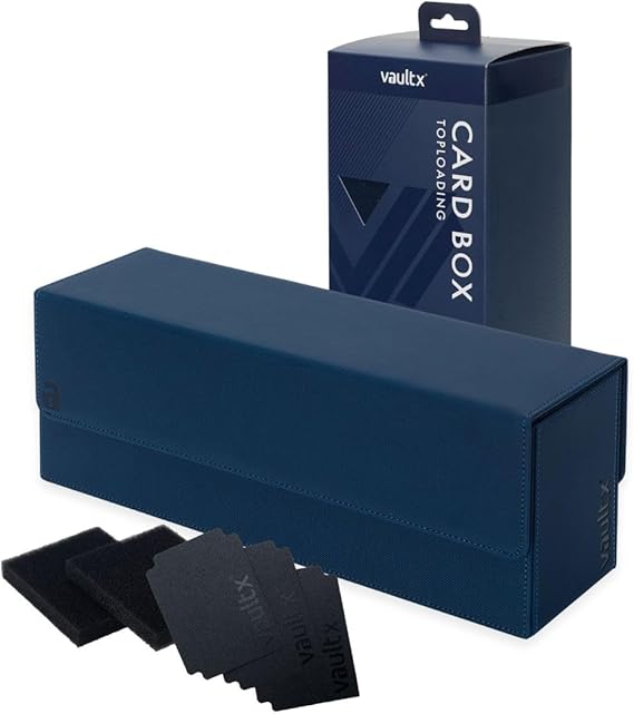 Vault X Card Storage Box Magnetic Lid Dividers Exo-Tec (Blue)