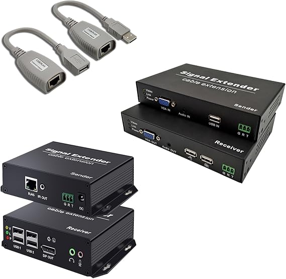VGA KVM Extender & DisplayPort KVM Extender &USB to Ethernet Adapter