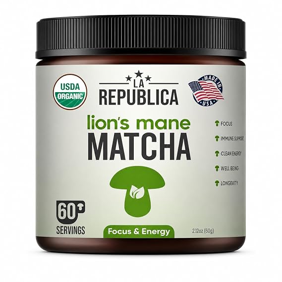 La Republica Lion's Mane Organic Mushroom Matcha Powder - 60 Servings