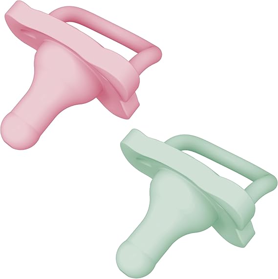 Dr. Brown's HappyPaci 100 Percentage Silicone Baby Soother, Contoured One-Piece Design, 0-6 m, BPA-Free, 2-Pack, Pink and Green