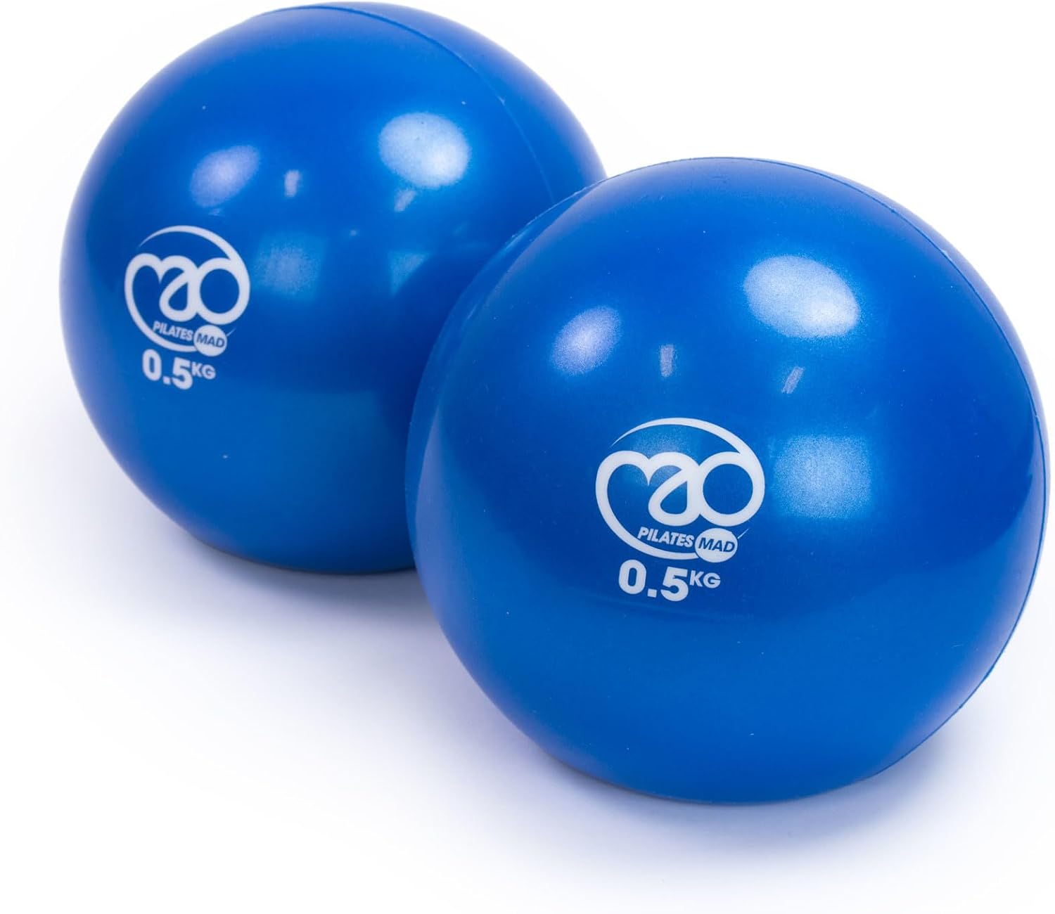 Fitness Mad Soft Weight Pair, Weighted Toning Balls for Pilates, Yoga & Fitness | Sand Filled Smooth Touch PVC | 3 Weights Available, 0.5kg, 1kg, 1.5kg