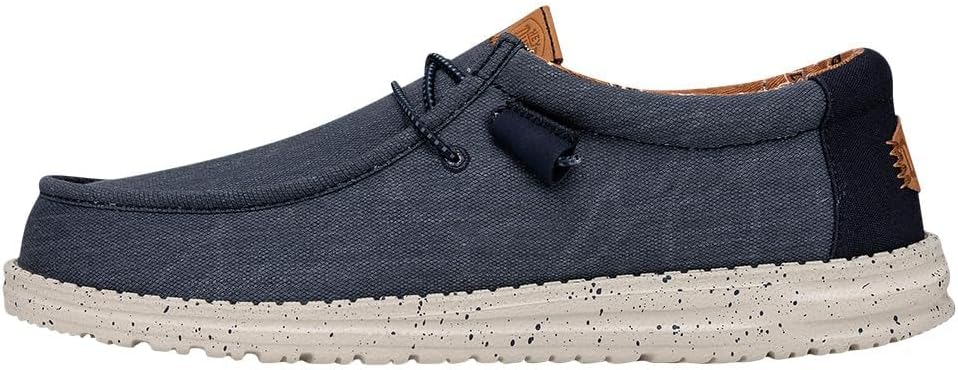 HEYDUDE Men's Wally Washed Canvas Slip On Shoe | Lightweight Casual Loafer