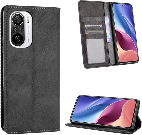 Case for Xiaomi Poco F3 Leather Case ,Case for Xiaomi Redmi K40 5G M2102J2SC / Redmi K40 Pro 5G M2012K11C / Redmi K40 Pro+ 5G M2012K11AC / Redmi K40 Ulta / Mi 11X 5G Case PU Leather flip Cover Black