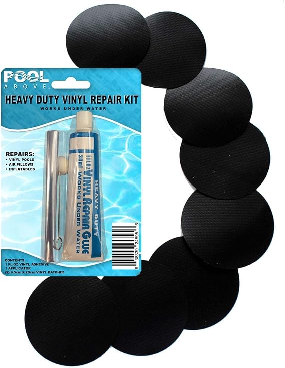 Heavy-Duty Vinyl Repair Patch Kit with Vinyl Glue & Applicator | Durable Waterproof Patches for Boats, Inflatables, Pool Liners, and More