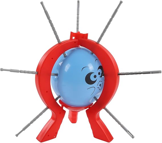 Balloon Game for Kids, Balloon Pop Game, Party Game Set, Family Fun Tabletop Game with 9 Balloons, 9 Sticks, Dice, Stand, Red Frame