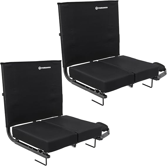 FUNDANGO Extra Wide Stadium Seat with Back Support, Folding Bleacher Chair