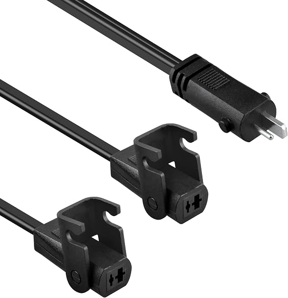 PBJYXSPED 6.6FT 47 Inches 2 Pin Splitter Lead Y Power Cable 2 Motors to 1 Power Supply Compatible with Electric Recliner and Lift Chairs