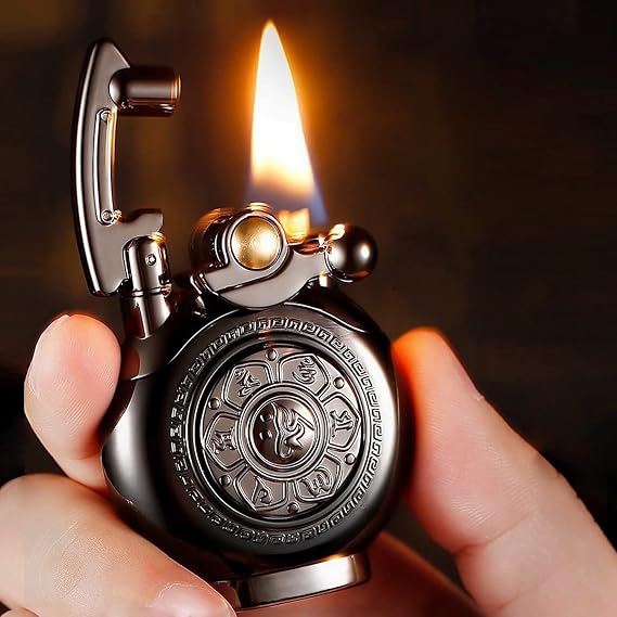 Pressure-Relief ,Relaxing Lighter,Anxiety Vintage Antique Lighter,Reusable Windproof Trench Cool Lighters ,Unique Birthday Gifts