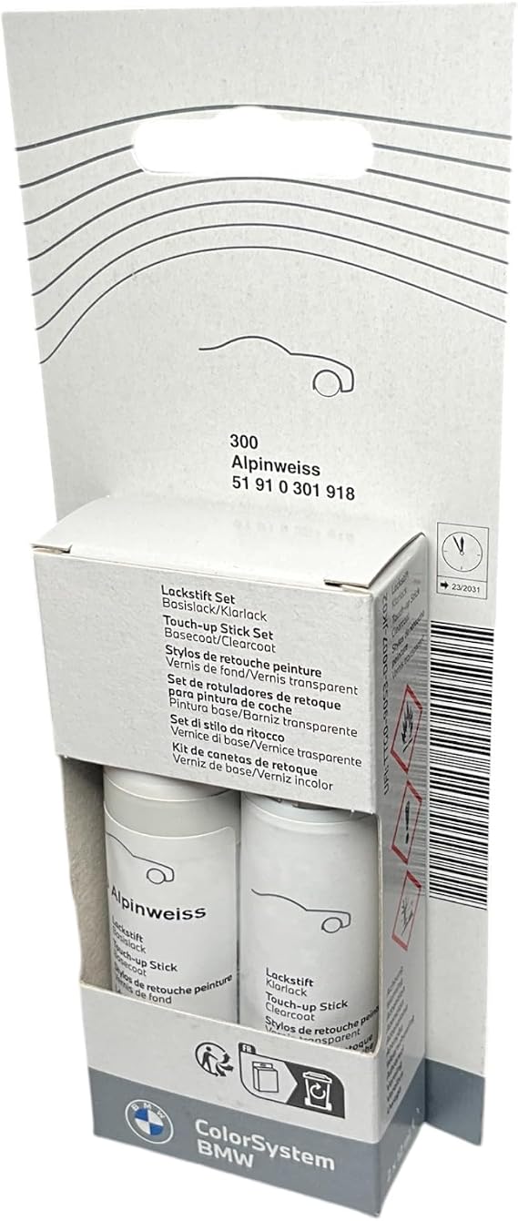 Genuine Alpine Touch Up Car Paint - White Code 300 - 2x12ml - For BMW | 51910301918