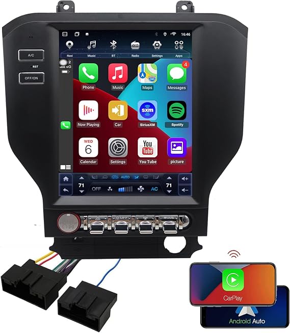 for Ford Mustang Radio Upgrade 2015-2023,Android Stereo Replacement,Touch Screen,8core CPU,Carplay and Android Auto,Keep SWC and Factory Camera