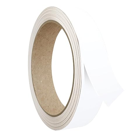 20mm x 10m Worktop Edge Banding, White Edging Tape Self-Adhesive | Kitchen Edging Strip Without Ironing Flexible Plastic Veneer Tape for Furniture Worktop Cabinet Desk Door Frame DIY