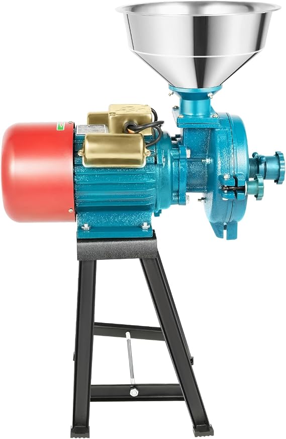 Electric Spice Grinders Electric Mill Grinder Heavy Duty Cereals Corn Grain Coffee Wheat Feed Wet & Dry Grinder Machine and Funnel Commercial High Speed (1500W 110V)