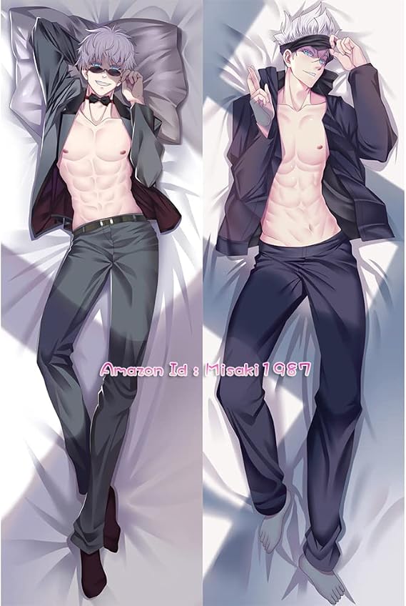Jujutsu Kaisen Gojo Satoru Anime Dakimakura Hugging Body Pillow Case Cover 150cm X 50cm Peach Skin, Multicolor