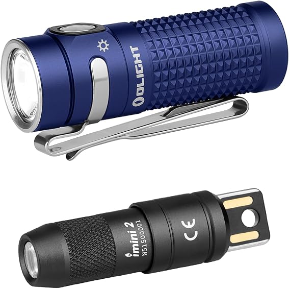 OLIGHT Baton4 EDC Pocket Flashlight 1300 Lumens Bundle with IMINI2 Rechargeable 50 lm Compact and Portable Mini Light