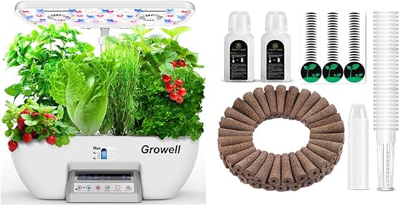 Growell 17 Pods Hydroponics Growing System Kit & 182 Pcs Seed Pod Kit