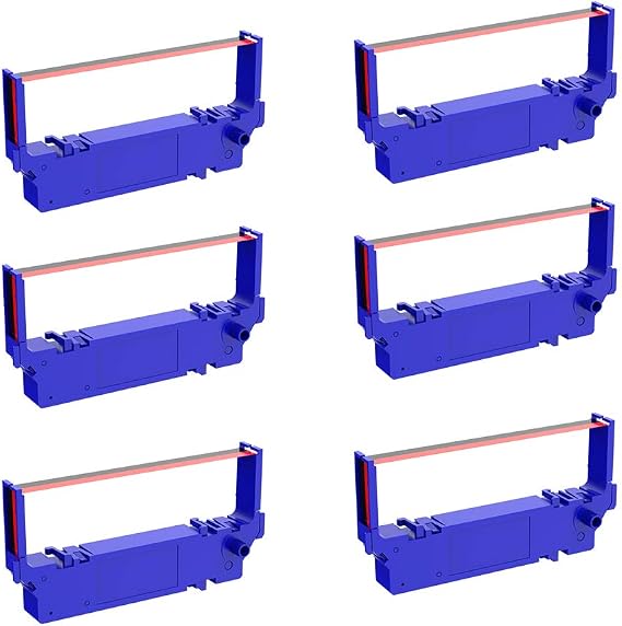 Bigger Compatible Ribbon Cartridge Replacement for Star rc700 Ink Ribbon (6-Pack) - Black and Red Ink, Various Occasions, Premium Features, 100% Compatible with Star SP700 712 712R 742 742R
