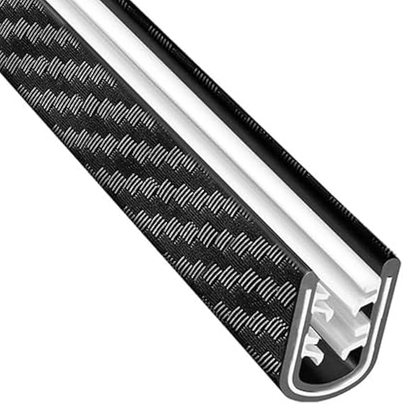 TRIM-LOK Edge Trim Plus, Fits 1/8-Inch Edge, 0.599-Inch Leg Length, 25-Foot Length, 4 Gripping Tongues for Easy Application, Carbon Fiber Finish, Plywood, Glass, and Sheet Metal Edge Protector