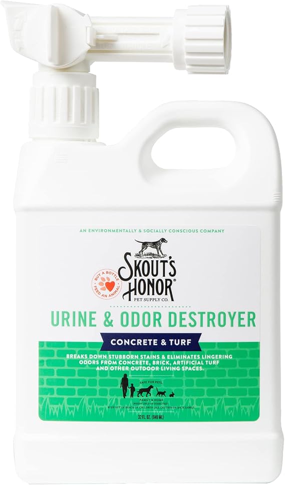 SKOUT'S HONOR Outdoor Pet Urine and Odor Destroyer, 32 oz | Professional-Strength Outdoor Pet Urine Odor Eliminator for Concrete, Turf, Pavers and Patios, Professional-Strength