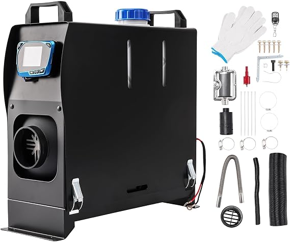 Diesel Air Heater 12V 5KW, All-in-One Diesel Heater Parking Heater with Remote Control and LCD Screen for Car, RV, Truck, Camper, Trailer, RV - Black