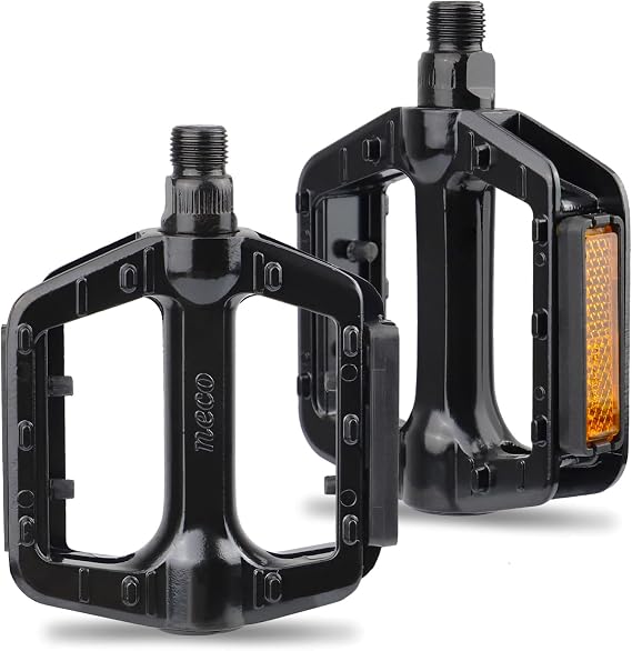 MEGHNA Bike Pedals Non-Slip Bicycle Aluminium Alloy Pedals 1/2" and 9/16" Pedal for Mountain Bike Kid Bike Freestyle BMX Bike, Beach Cruiser Bike
