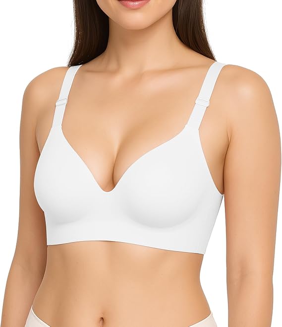 Memoryee Seamless Non Wired Bras for Women Ladies Plus Size Full Coverage Bralettes Crop Top with Soft Support
